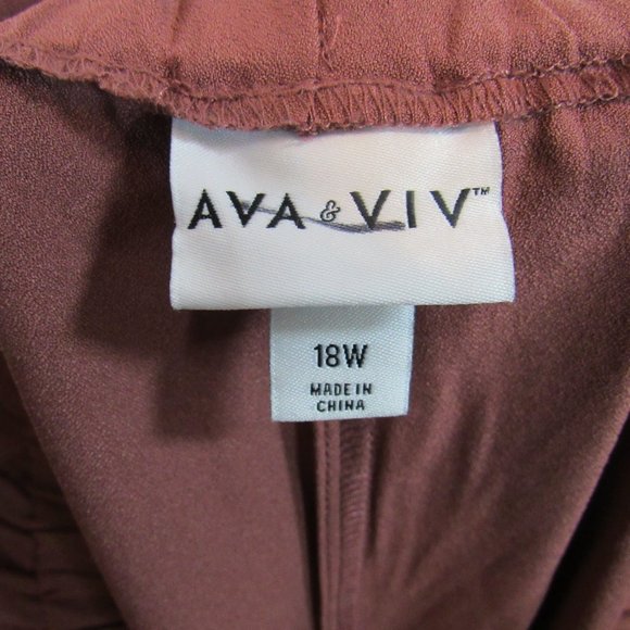 Ava & Viv Plus Size Paper Bag Toe Waist Career Casual Pants - Picture 5 of 6